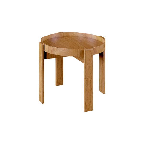 Mesa de Centro Genova Baixa Lâmina Natural de Madeira Pollo Decor